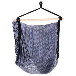 Hangstoel zwart/wit (80 cm) - Spokey BENCH ETNO