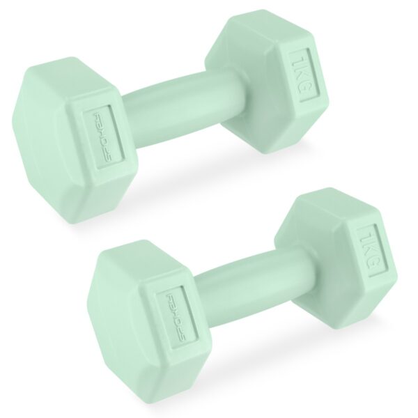 Hexagonale dumbbell set 2x1 kg groen - Spokey MONSTER